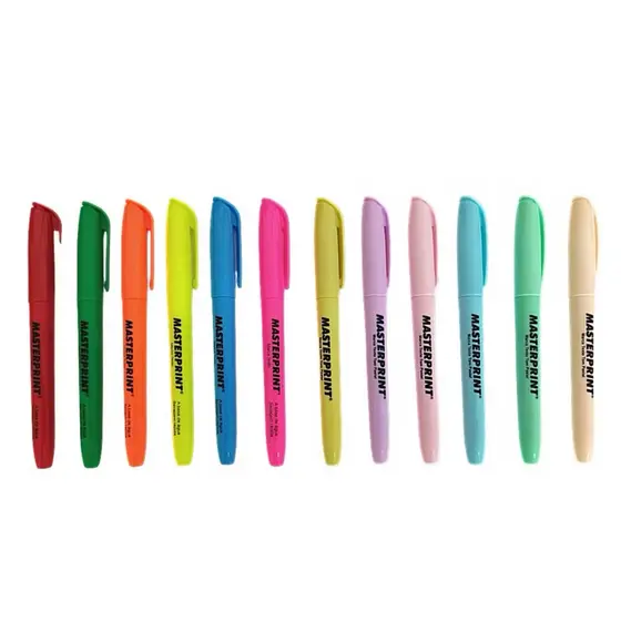 Kit 12 marca texto ( 6 neon + 6 pastel ) caneta marca texto masterprint