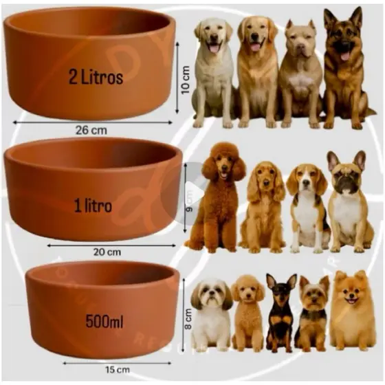 Comedouro Bebedouro Pet Cachorro , Gatos, 500 ml 1L 2L 3L pote cerâmica para ração unitário