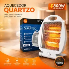 Aquecedor Elétrico 110/127 Volts Portátil 800W Quartzo Aquecedor de Ambiente Rápido e Econômico