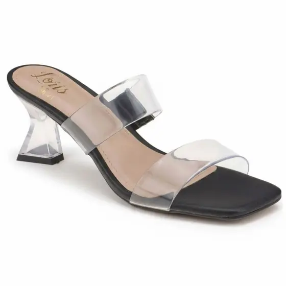 Tamanco Salto Taça Cristal Vinil Transparente Moda Blogueira 233-001