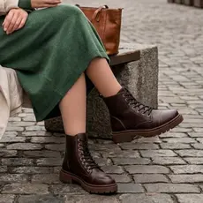 Coturno Militar Feminino Tratorado Plataforma Bota Cano Curto Confortável Macia 5001