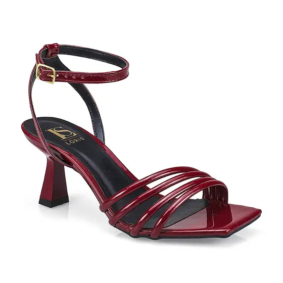Sandália Feminina Tira Verniz Fivela Elegante Salto Taça 6513