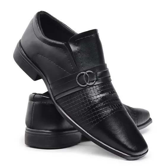 Sapato Masculino Social Couro Sintético Preto