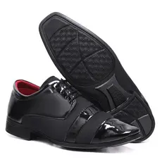 Sapato Masculino Social Preto Verniz De Amarrar