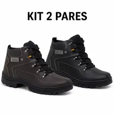 Kit 2 Pares Bota Masculino Coturno Bullgat Cano Médio Motoqueiro Motoboy Da Moda