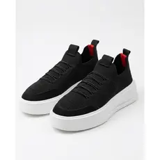 Tênis Sapato Masculino Sapatênis Meia Knit Cadarço de Elástico Couro Sintético Esporte Fino Casual