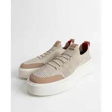 Tênis Masculino Sapatênis Meia Knit Cadarço de Elástico Couro Sintético Tecido