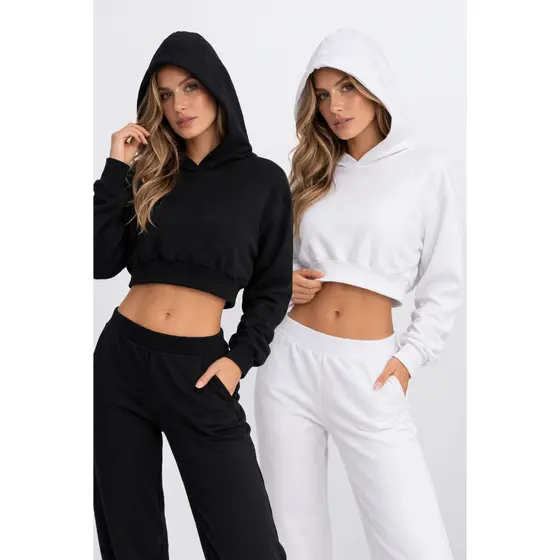 Blusa de Frio Cropped de Moleton Modalo Blogueirinha Moda Geek 2022 PROMOÇAO PRINCESA