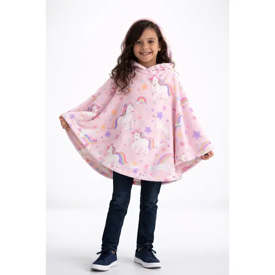 Kit 2 Poncho Infantil Menina 2 ao 10 Casaco de Inverno