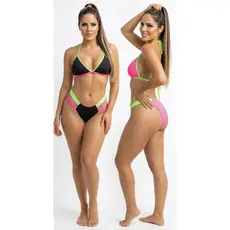 Kit 2 Biquíni Asa Delta Neon Elásticos Tiras Duplas Com Bojo Moda Blogueira