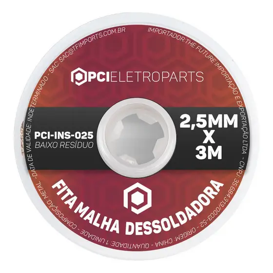 Malha Dessoldadora 3metrosx2,5mm Ferro Solda Pci Eletroparts Tudo Eletro