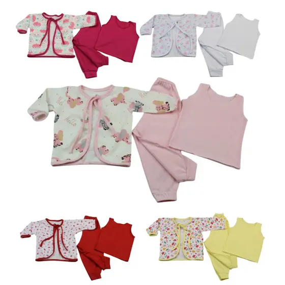 KIT 3 Conjunto Completo Roupa De Bebê Menina e Menino + 3 Brinde