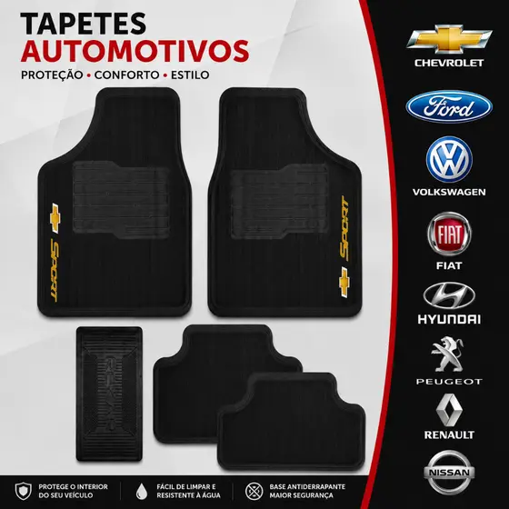 Tapete Automotivo Personalizado Chevrolet Preto Silverado Sport - Tapete para Carro, Carpete Carro, Carpete para Carro