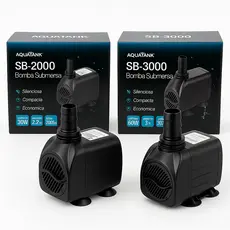 Bomba Aquario Submersa para Recalque Fonte Agua Lago Chafariz 3000L/H e 2000 L/H Aquatank