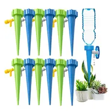 Kit Com 12 Gotejador Irrigador Acoplável Em Garrafa Pet Jardim Dosador Vaso Em Garrafa