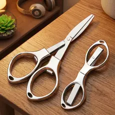 Mini Tesoura dobrável metal inoxidável com chaveiro Tesourinha Inox Afiada Alta Qualidade
