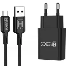 Carregador Turbo Usb-c Hrebos Hs-150c Para Xiaomi Redmi Note Preto