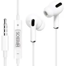 Fone de Ouvido In-Ear Gamer Hrebos HS-82/HS-358 Branco c/ Mic compatível Samsung