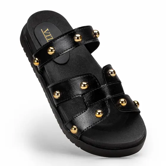 Sandalia Feminina Papete De Bolinha Birken Rasteira