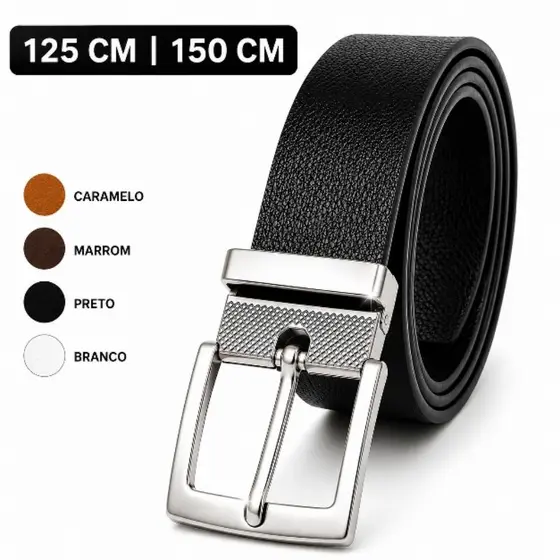 Cinto Masculino Couro Montana Premium - 125 CM ou 150 CM PLUS SIZE