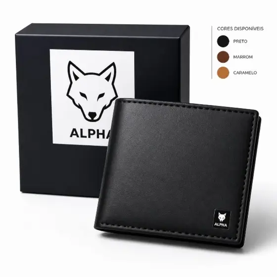 Carteira Masculina Couro Sintético Premium Minimalista Casual Elegante Com Caixa