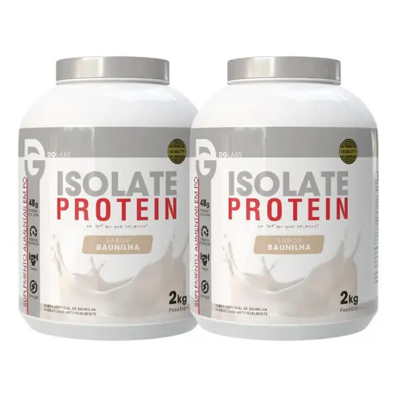 Kit 2x Isolate Protein Whey 2kg - Proteínas Isoladas - Dg Labs