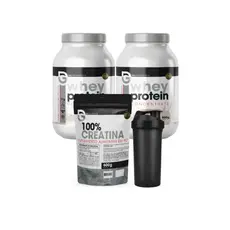 Kit 2x Whey Concentrado 900g + 100% Creatina Pura 600g + Coqueteleira - DG Labs