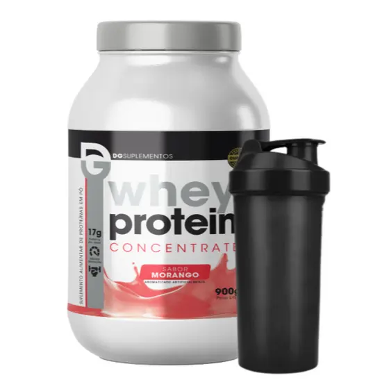 Kit Whey Protein 900g Concentrate DG Labs + Coqueteleira 600ml - Lançamento