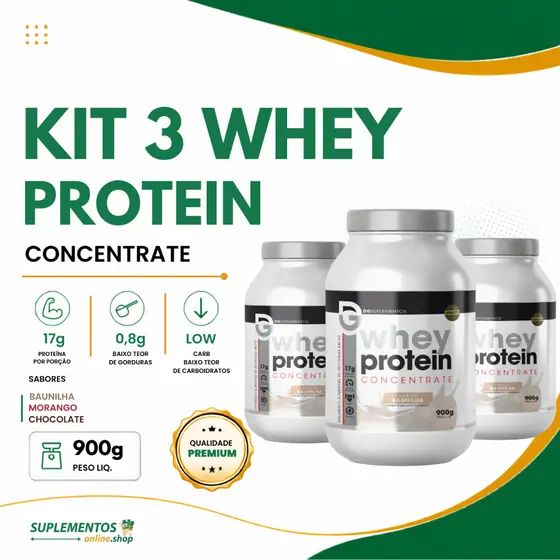Kit 3x Whey Protein Concentrate 900g - DG Labs