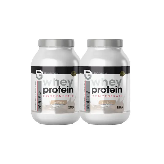 Kit 2x Whey Protein Concentrate 900g - 2 Potes de Whey Concentrada - Dg Labs