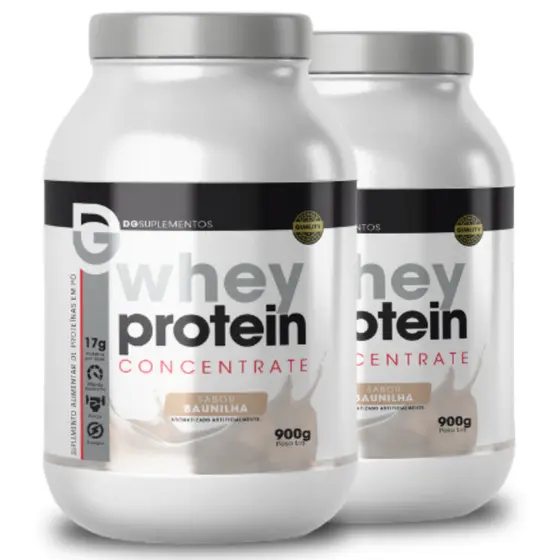 Kit 2x Whey Protein Concentrate 900g - DG Labs - Kit com 2 Unidades