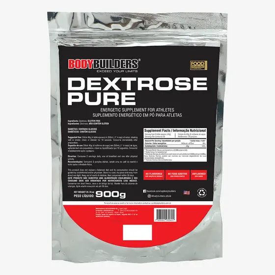 Dextrose Puríssima - Refil - 900g - Natural – Bodybuilders