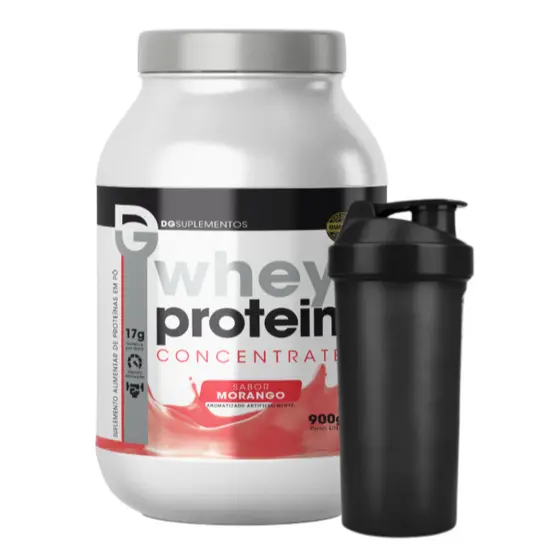 Kit Whey Protein 900g Concentrate DG + Coqueteleira 600ml - DG Labs