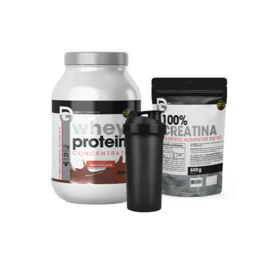 Kit Whey Protein Concentrate 900g + Creatina 100% Pura DG Labs 600g + Shaker - DG Labs