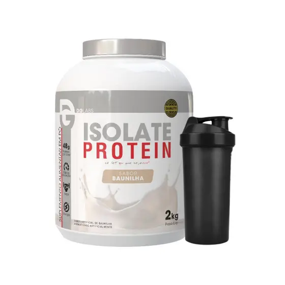 Kit Isolate Whey Protein 2kg + Coqueteleira 600ml - DG Labs