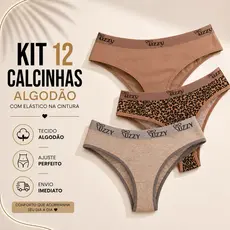Kit 12 tangas 100% algodão cotton confortável cós alto boa elasticidade direto da fábrica