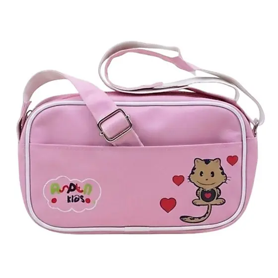 Bolsa Infantil Rosa Menina Transversal Estampa Gatinho