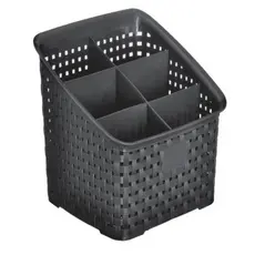 Organizador Rattan 6 Divisórias Preto