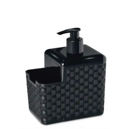 Porta Detergente E Esponja C/ Bico Rattan Preto