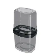 Porta Escova com Tampa Fume 8,9 x 11,5 x 20,2 cm Para Banheiro Organize e Proteja Escovas de Dentes