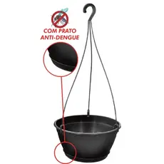 VASO CUIA C/ALÇA 2,45L C/ PRATO ANTIDENGUE 21X55CM
