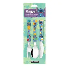 Jogo de Talheres Infantil Stitch 3 Peças Disney Original Ideal para Crianças e Refeições Diárias