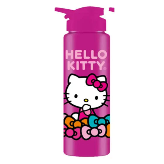 Garrafa Plástica 750ml Hello Kitty Rosa – Tampa com Bico Retrátil