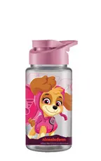 Garrafa Squeeze 500ml Patrulha Canina Skye Infantil Escolar Bico Retrátil Rosa Prática e Colorida
