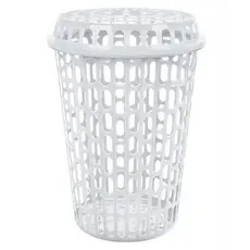 CESTO TELADO C/ TAMPA 60 LTS BRANCO