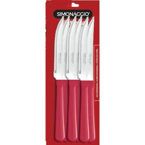 SINTONIA VERMELHO - FACA CARNE C/ 06 PC