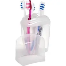 Porta Escovas de Dentes com Tampa Protetora Para Banheiro Ideal para Organização e Higiene Pessoal