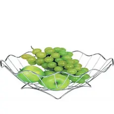 Fruteira Copacabana Mesa Cromada Ideal para Organizar Frutas e Decoração na Cozinha Sala de Jantar
