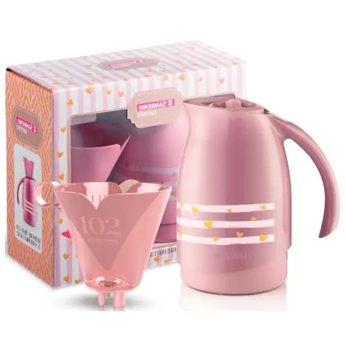Cj Bule 700 Ml + Sup P/ Filtro De Café 102 Rosa