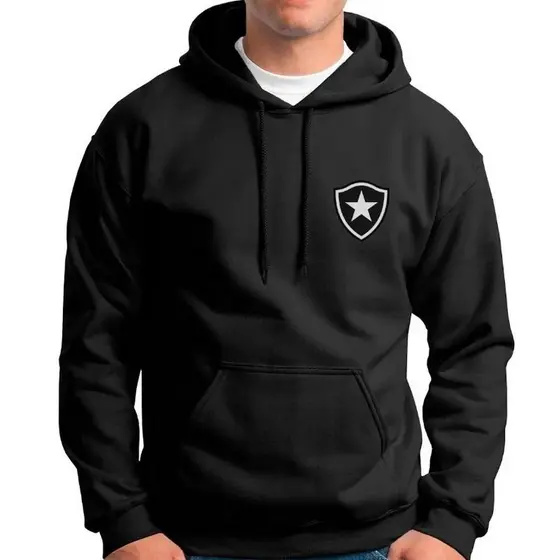 Moletom Botafogo Blusa de Frio Casaco de Qualidade Moleton Com Capuz
